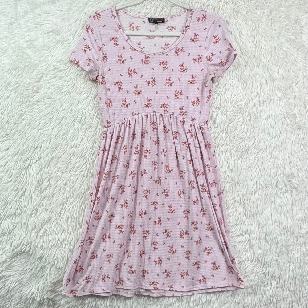 Vintage Y2K B Famous Pink Floral Babydoll Dress M